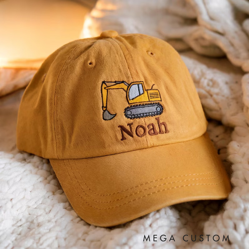 Personalized Adorable Construction Machine Hat For Playtime Adventure kid Baseball Cap