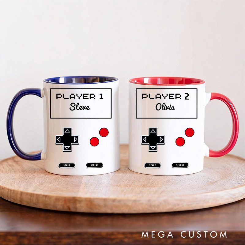 Personalized Gamer Couple Gift Retro Gaming Coffee Cups Matching Video Game Mugs Mr & Mrs Mug for Game Lovers Couples