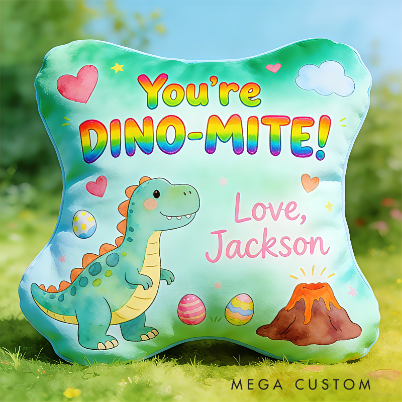 Personalized Lovely Dino Themed Pillow Great For Toddlers Room Decoration Graphic 3D Print Pillow