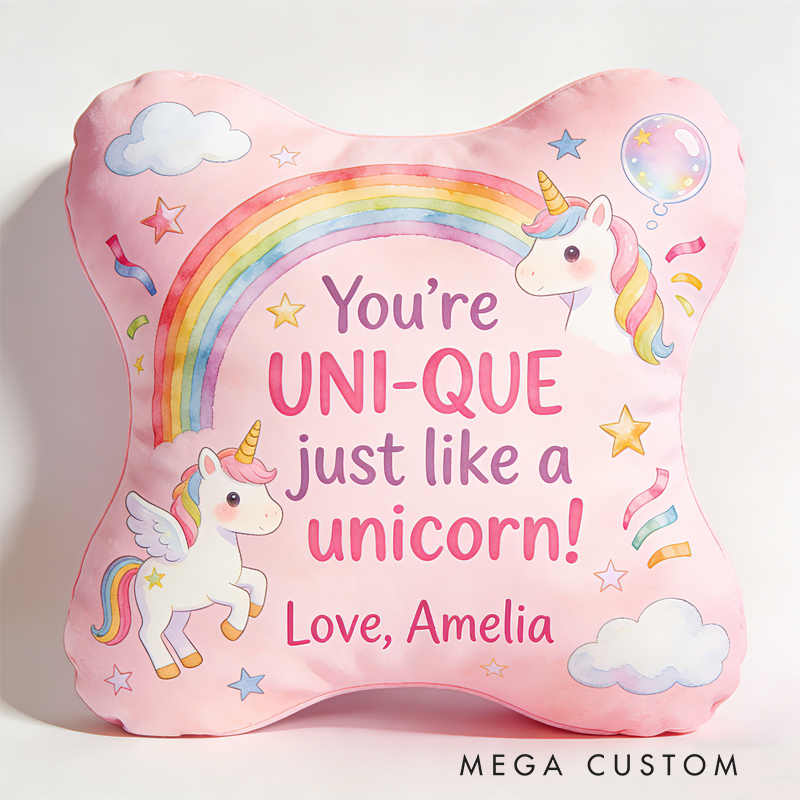 Personalized Cute Dream Horse Pillow For Girls With Rainbow Theme And Sweet Message Graphic 3D Print Pillow
