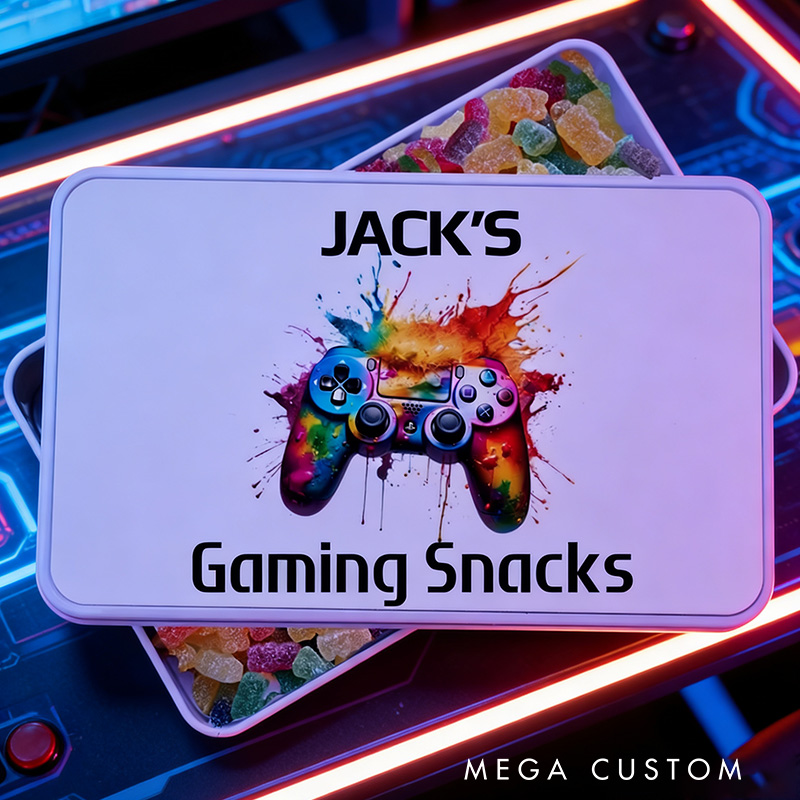 Personalised Gaming Snacks Tin Gift for Teenage Boy Treat Box Christmas Gift for Him Gift for Gamers