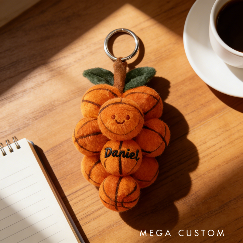 Personalized Basketball Keychain with Custom Name for Sports Enthusiasts and Fans