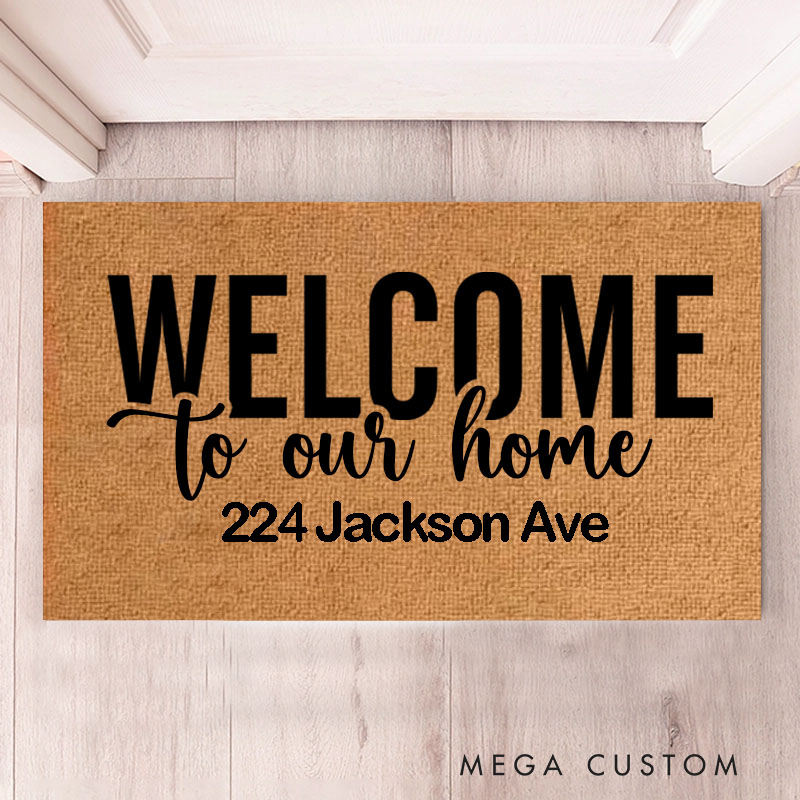 Personalized Welcome To Our Home Doormat Custom Coir Welcome Mat Door Mat Housewarming Gifts