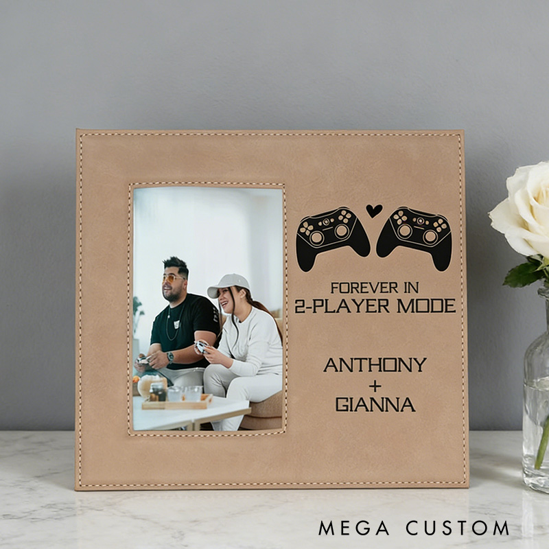 Personalised Gamer Couple Picture Frame Couple Gaming Gift Custom Gift for Boyfriend Forever in Two Player Mode Gamer Gift Gamer Wedding Gift