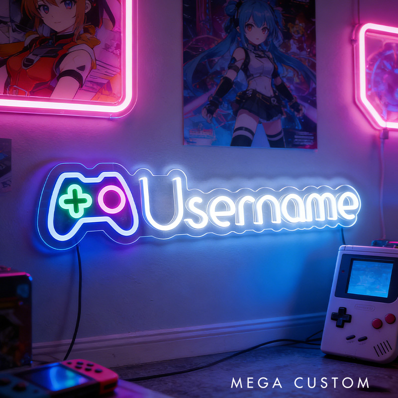 Personalised Custom Gamertag Neon Light Game Tag Neon LED Sign for Streamers and Gamers Decoration Custom Username Neon Sign Gaming Wall Decor
