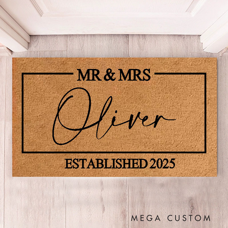 Personalized Doormat Mr And Mrs Gifts Mr And Mrs Personalized Doormat Family Surname Custom Mat Customized Welcome Doormat New Mat Gift