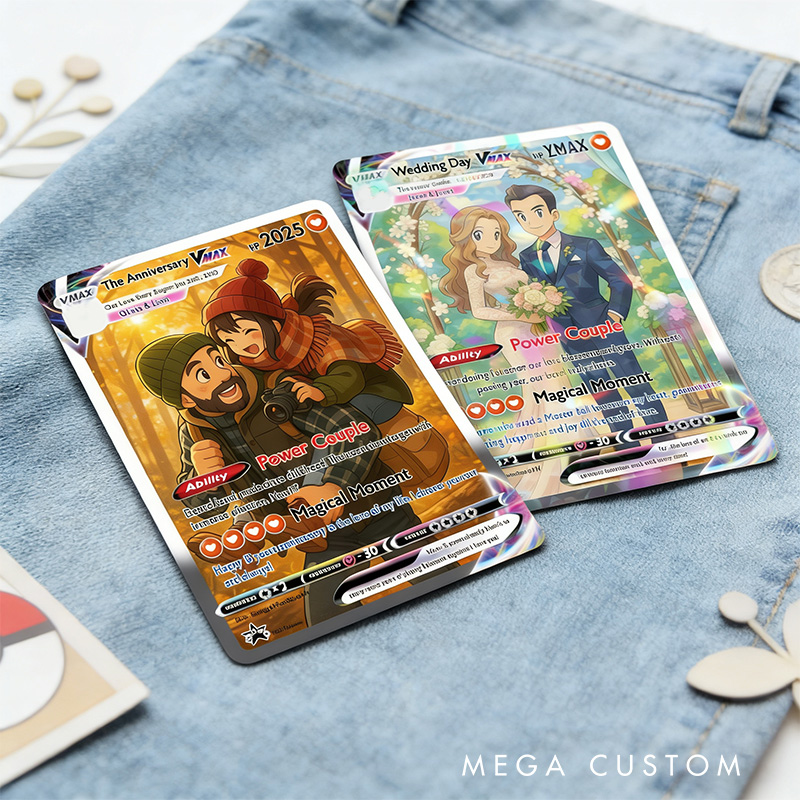 Personalized Funny Photo Anime Wedding Card Classic Game Card with Photo Card Game Collection for Game Lovers Birthday Gift for Kids Couple Family