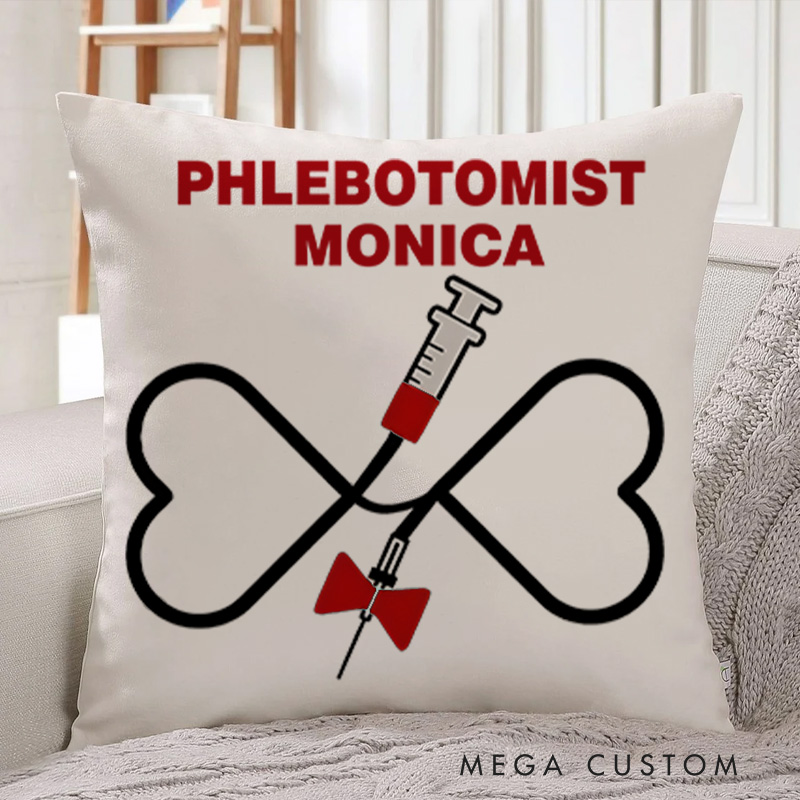 Personalized Throw Pillow for Nurse Phlebotomist The Art of Care and Precision Design Nurse Appreciation Gifts