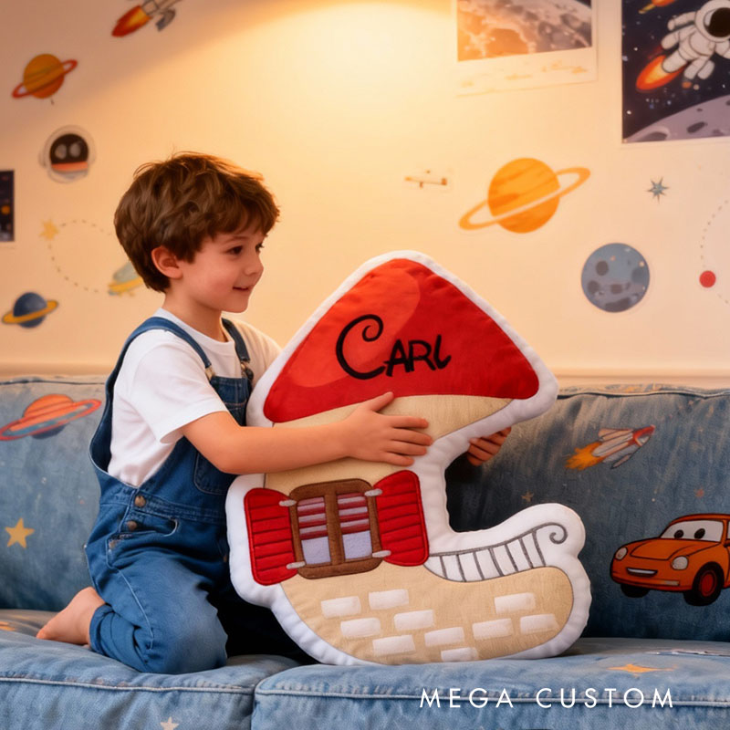 Personalized Cartoon House Letter Pillow Customizable with Your Name Fun Children's Gift