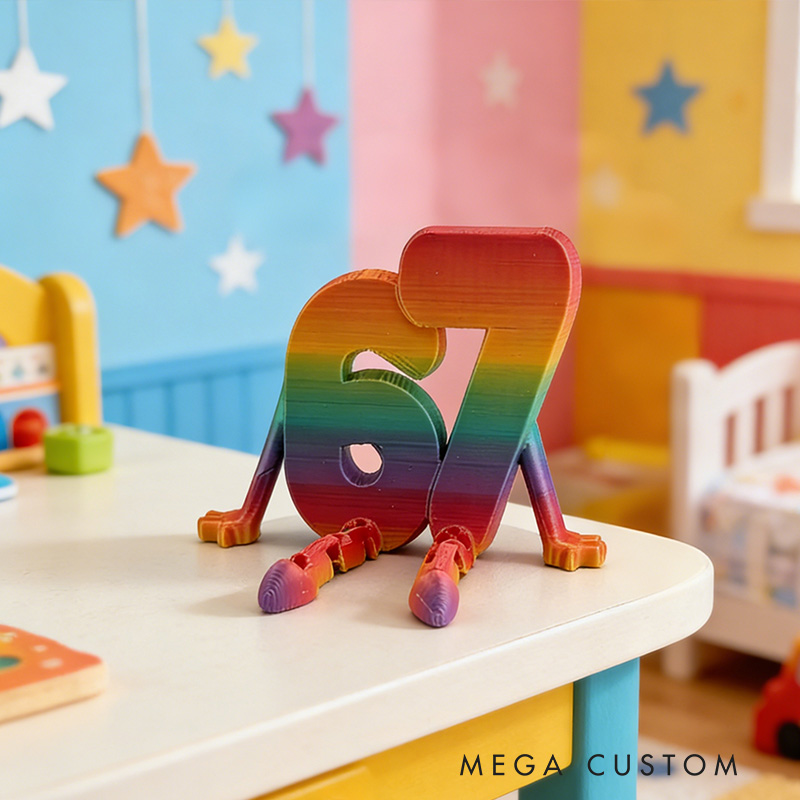 Personalized 3D Printed 67 Flexi Buddy Figurine Desktop Articulating Flexible Toy