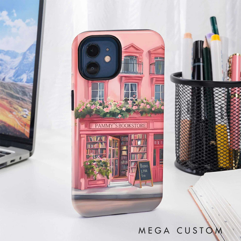 Personalized Bookstore Phone Case Book Lovers Phone Case with Name for Book Lovers Bookworms Readers Bookish