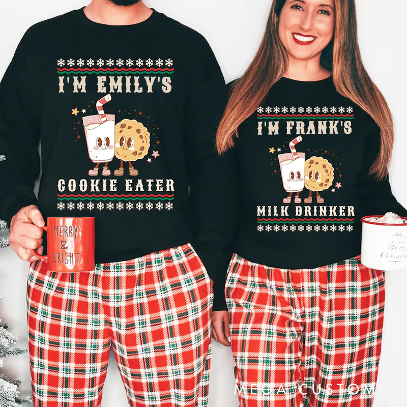 Personalized Matching Couple Classic Sweatshirts  Holiday Couples Sweatshirt Valentine's Day Gift for Baking Lovers Bakers
