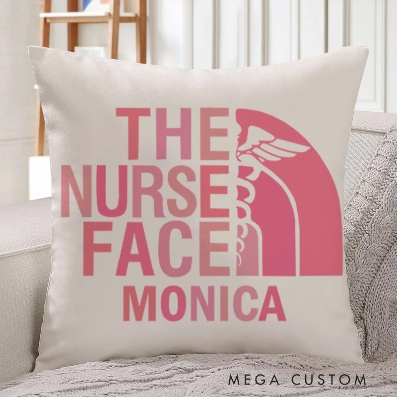 Personalized Throw Pillow for Nurse the Nurse Face Strength and Compassion Design Nurse Appreciation Gifts