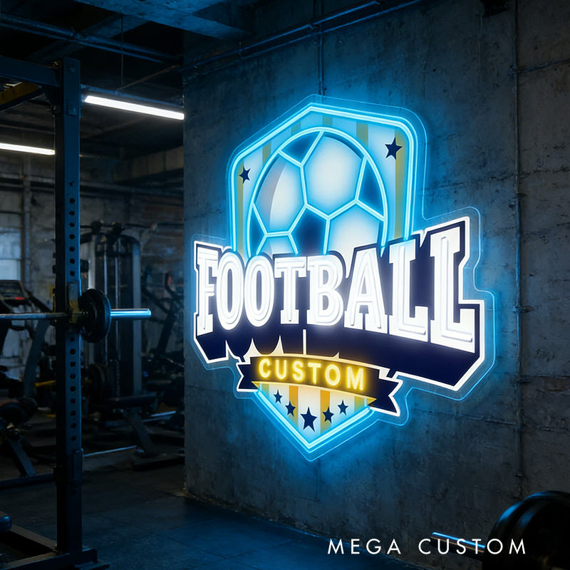Personalized LED Football Wall Art Light Up Your Space with Custom Flair