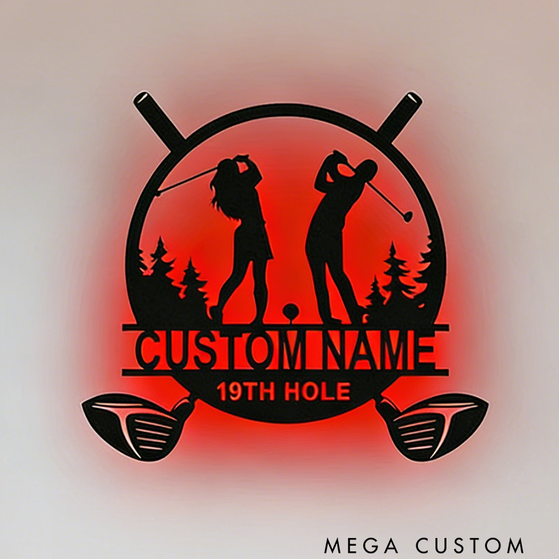 Personalized LED Acrylic Golf Wall Art Illuminate Your Space with Custom Style