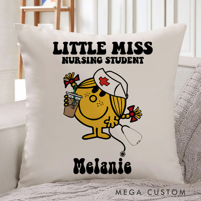 Personalized Throw Pillow for Nurse Little Miss Nursing Student Nurse Appreciation Gifts