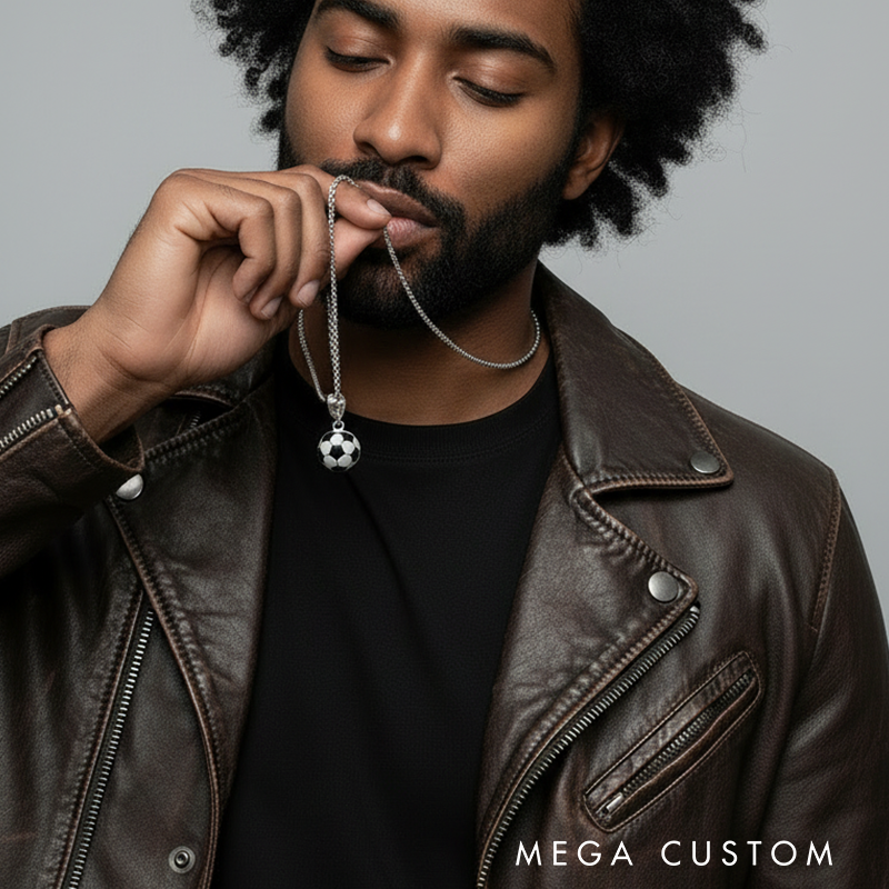 Personalized Soccer Ball Pendant Necklace with Custom Name and Number for Sports Lovers