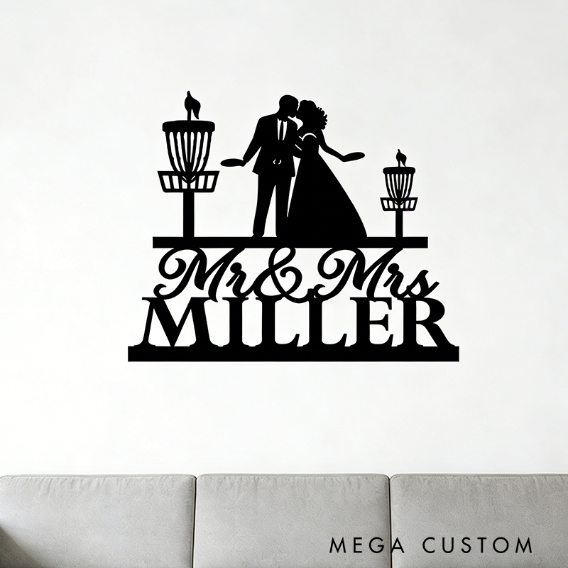 Personalized Wedding Wall Art Celebrate Your Love with Unique Disc Golf Design