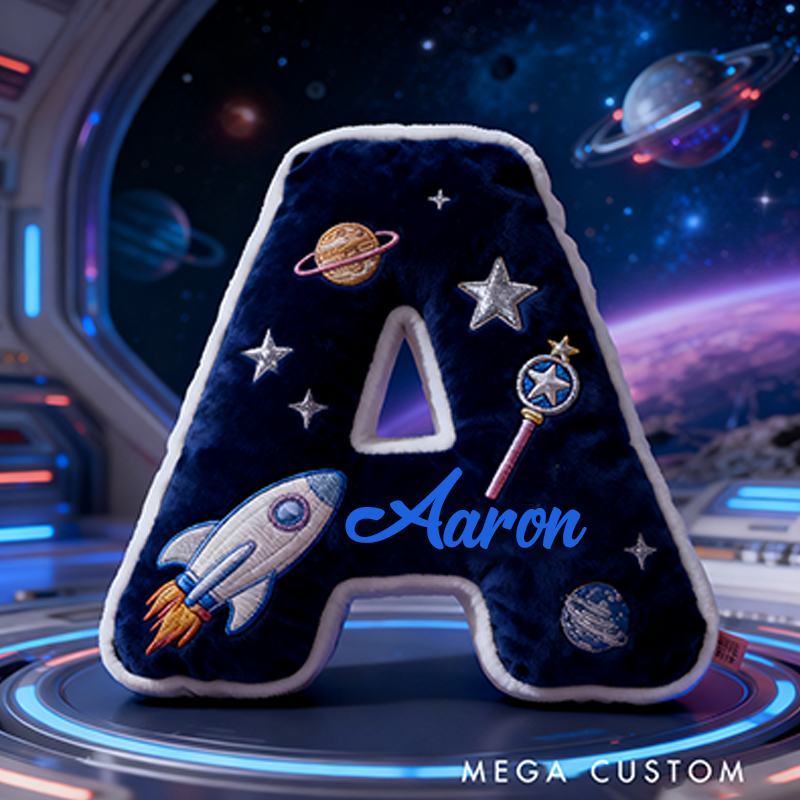 Personalized Colorful 26 Letters 3D Print Pillow Cute Adventures Among The Stars And Beyond Gift Custom Pillow Gift for Kids