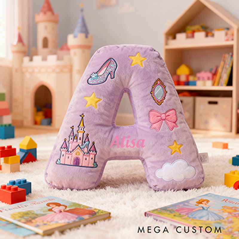 Personalized Colorful 26 Letters Cute Graphic 3D Print Pillow Cute Magic Beautiful Letter Custom Pillow Gift Christmas Gift for Kids