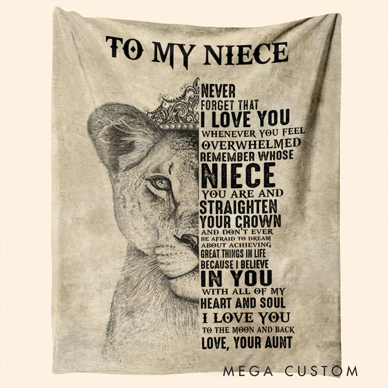 Personalized Custom Letter To My Niece Emotional Quote Blanket For Special Occasion Blanket