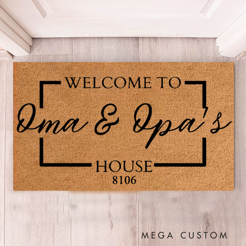 Personalized Welcome Door Mat Custom Coir Mat Grandparent Gift Mother's Day Gift Housewarming Gift New Home Gift 