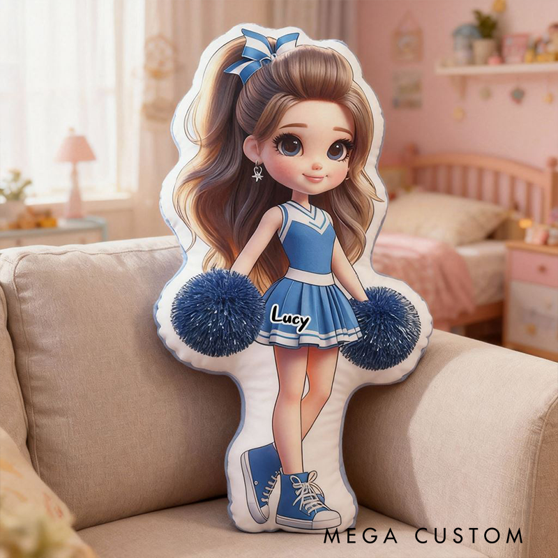 Personalized Cheerleader Doll Pillow with Your Name Perfect Gift for Cheer Fans