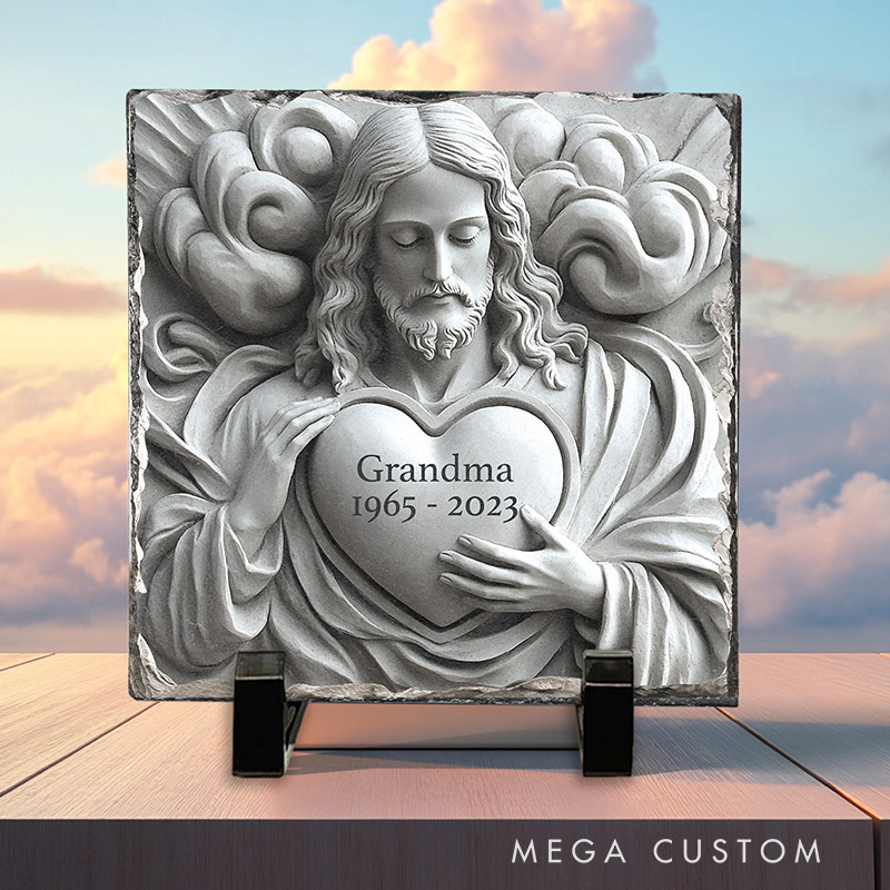 Personalized Memorial Stone God Is With You Sympathy Gift Slate Grave Marker Keepsake Bereavement Gift 