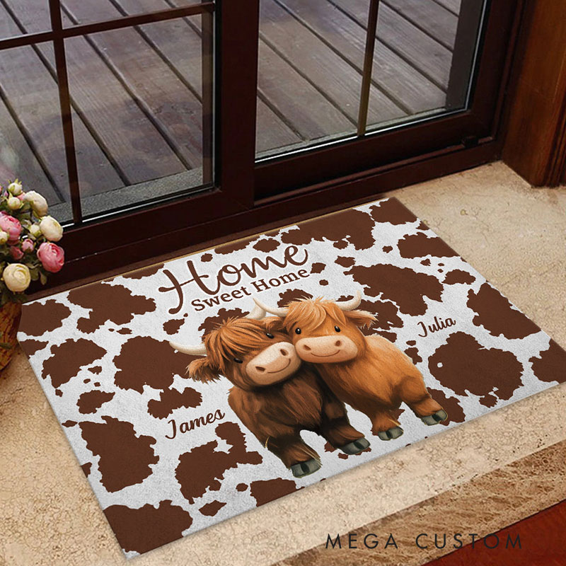 Personalized Home Sweet Home Doormat Custom Family Mat for Couple Housewarming Gift
