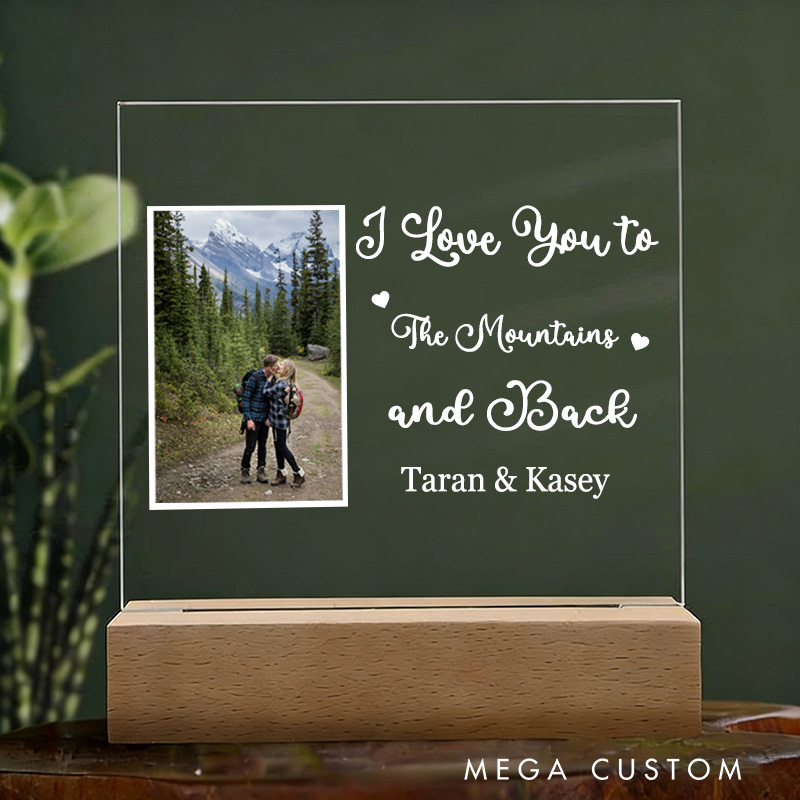 Personalized Outdoor Enthusiasts Photo Night Light for Couple Custom Anniversary Gift for Outdoor Hiking