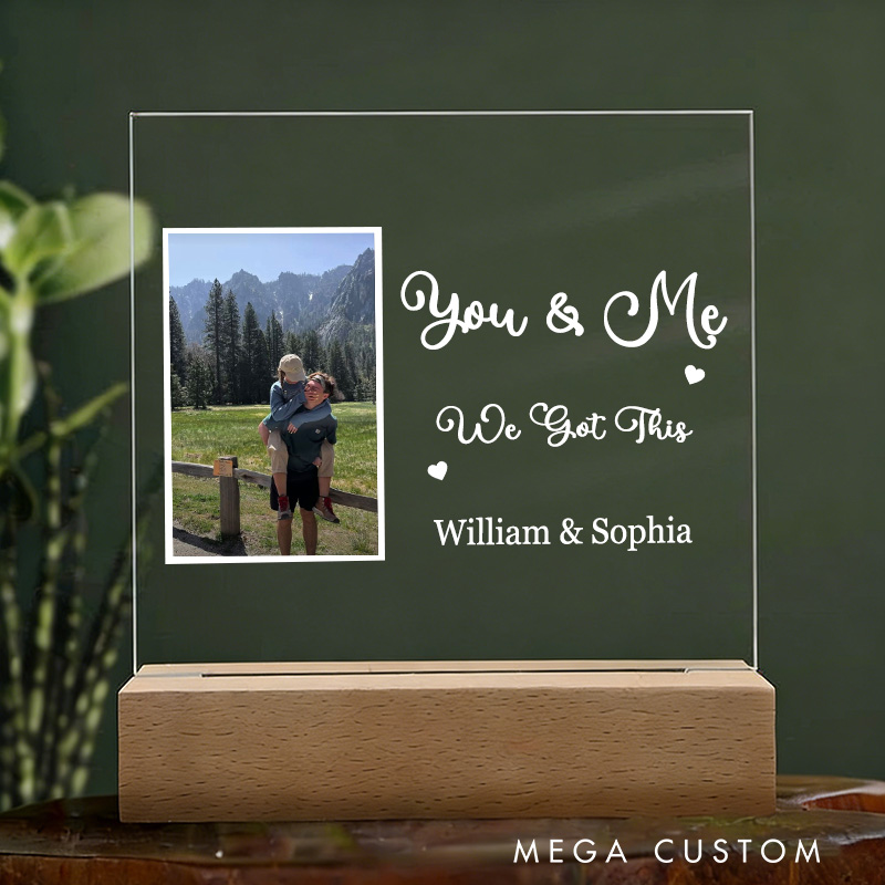 Personalized LED Couple's Photo Night Light Custom Anniversary Gift for Outdoor Hiking