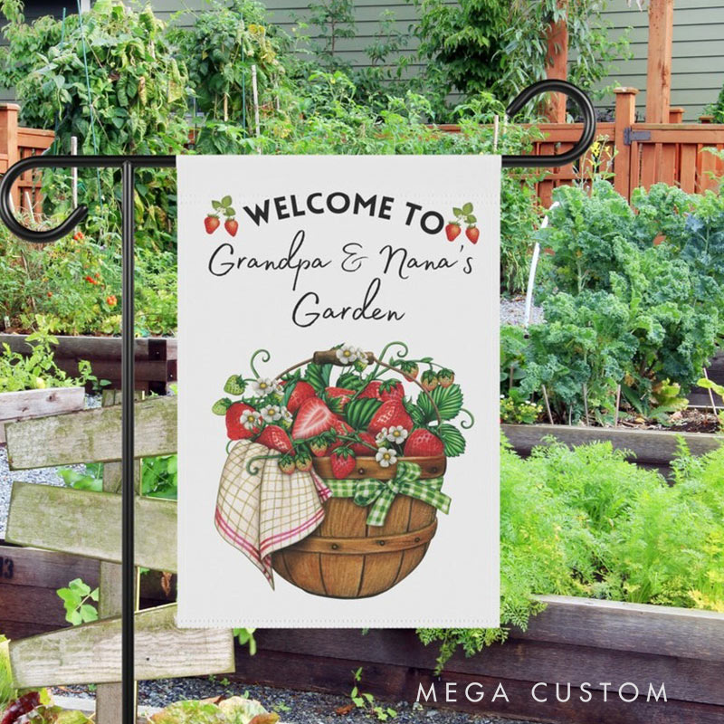 Personalized Garden Flag Yard Flag Spring Garden Decor Grandpa and Grandma Gift Garden Sign Custom Double Sided Flag with Namefor Garden Lovers