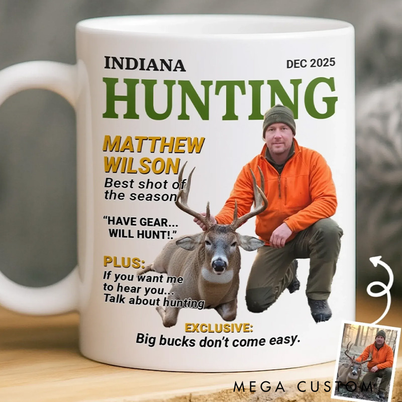 Personalized Custom Photo Magazine Mug Custom Birthday Hunting Gifts for Hunters Wild at Heart
