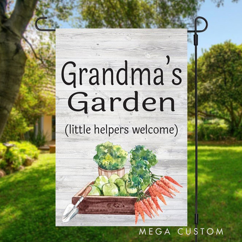 Personalized Grandma's Garden Flag Custom Spring Yard Decor for Garden Lovers Mother's Day Gift 