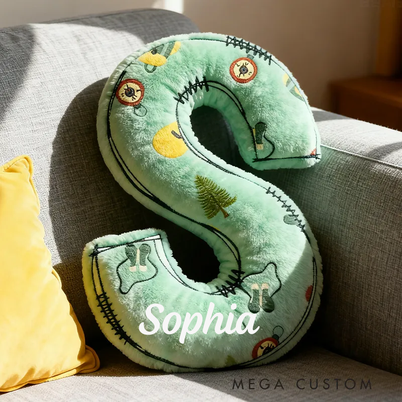 Personalized Custom Alphabet Letters Cushion Pillow Custom Outdoor Camping Pillow Gift for Family Pillow Gift for Camping Hiking