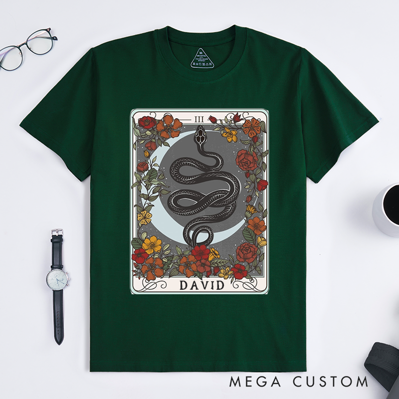 Personalized Tarot Lovers Classic T-Shirts Mystical Forestcore Clothing Zodiac Animal T-Shirts Gift 