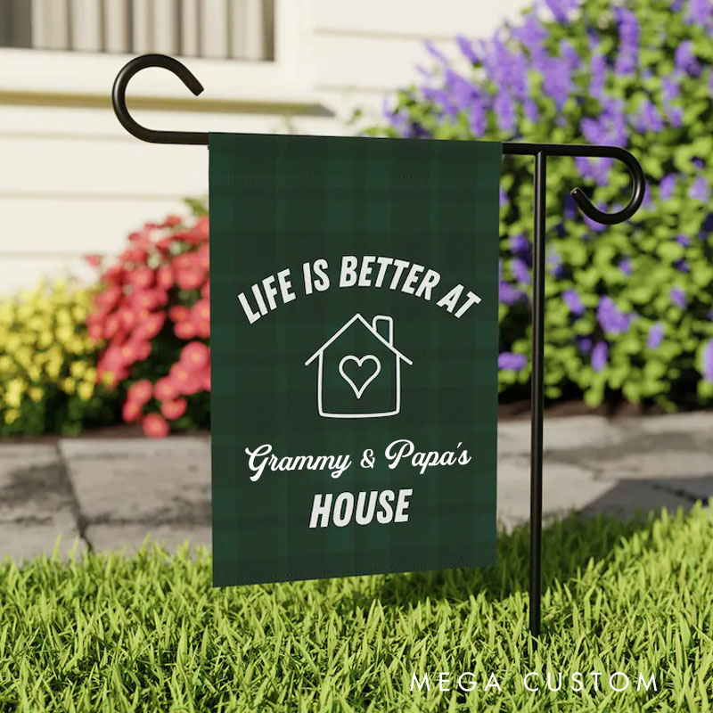 Personalized Garden Flag Grandparent Gift Garden Flag for Grandparents with Custom Names Custom Outdoor Yard Sign Life Is Better at House Design