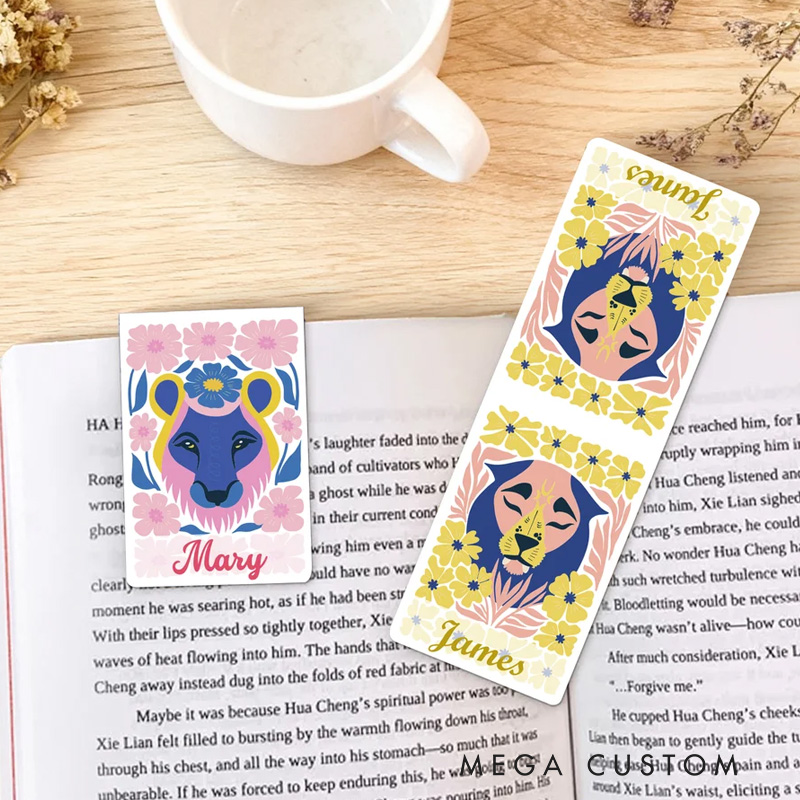 Personalized Multicolor Abstract Animal Illustration Flower Magnetic Bookmark Clip Birthday Gift for Reading Lovers Teachers Students