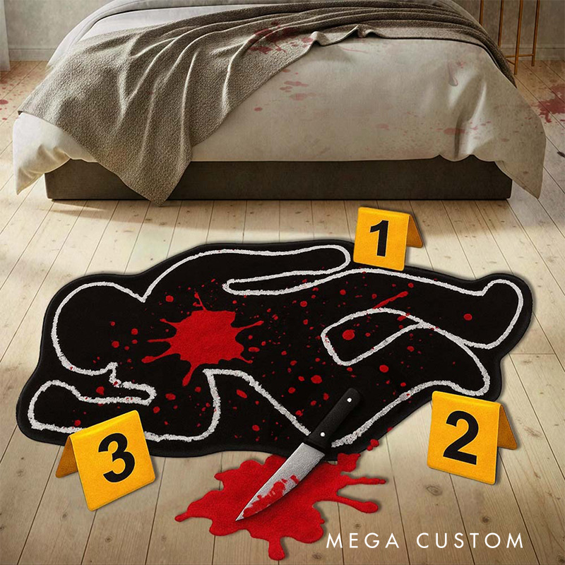Personalized Crime Scene Rug for Movie TV Show Doormat Movie Lover Gift for Friend Birthday Gift
