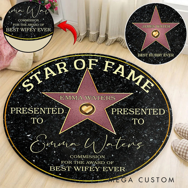 Personalized Star of Fame Rug for Movie TV Show Doormat Movie Lover Gift for Friend Birthday Gift
