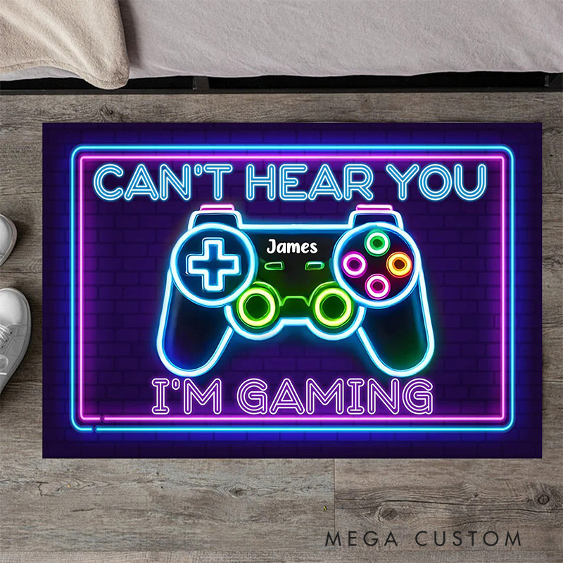 Personalized I'm Gaming Controller Rug for Gamer Game Lovers Gift for Kids