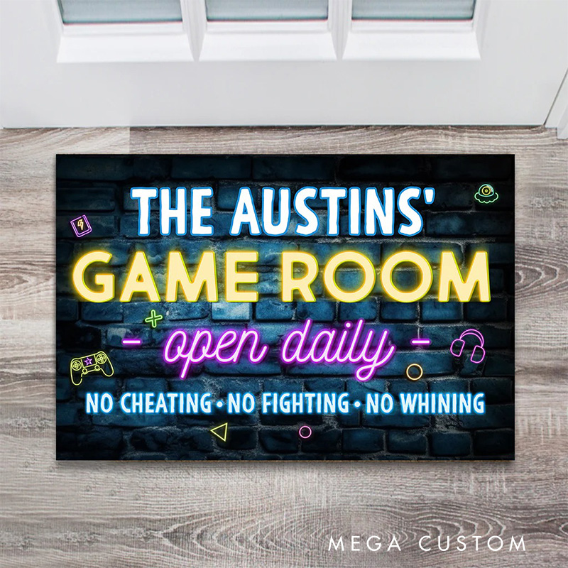 Personalized Yor Game Room Rug for Gamer Game Lovers Gift for Kids Game Room Decor