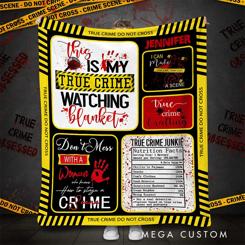 Personalized True Crime Blanket Movie Blanket TV Show Flannel Blanket Movie Blanket with Name for Friends Birthday Gift