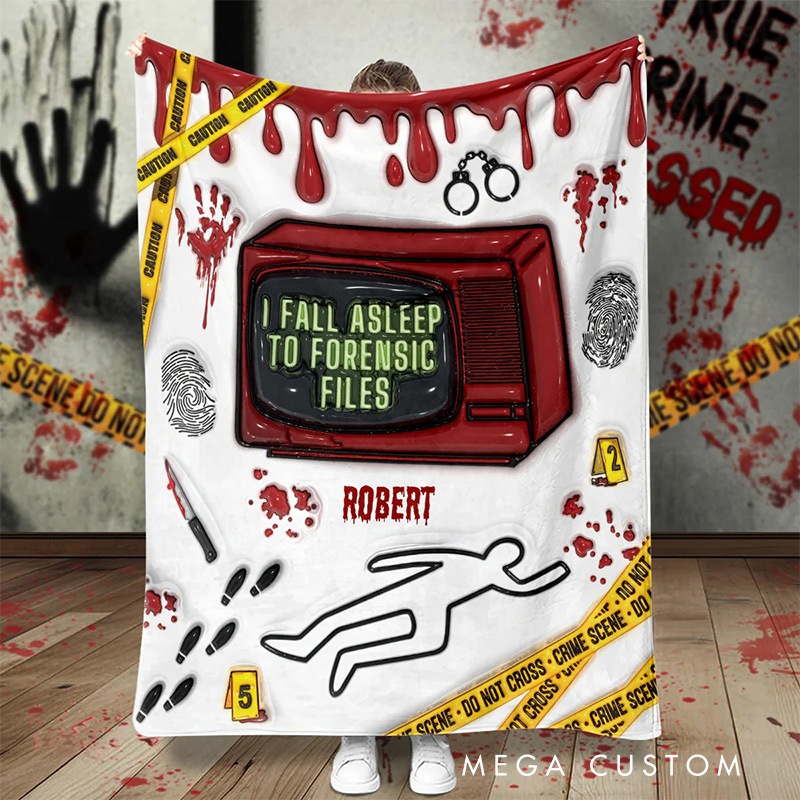 Personalized I Fall Asleep for Forensic Files Blanket Movie Blanket TV Show Flannel Blanket Movie Blanket with Name for Friends Birthday Gift