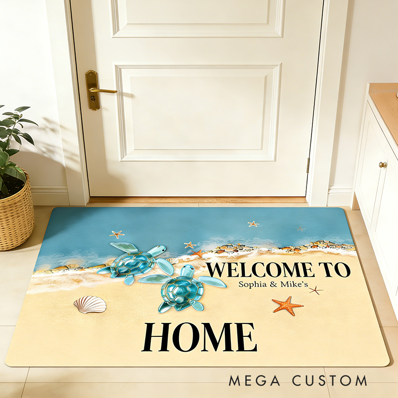 Personalized Welcome Doormat Custom Home Mat with Name for Couple Housewarming Gift Valentine's Day Gift 