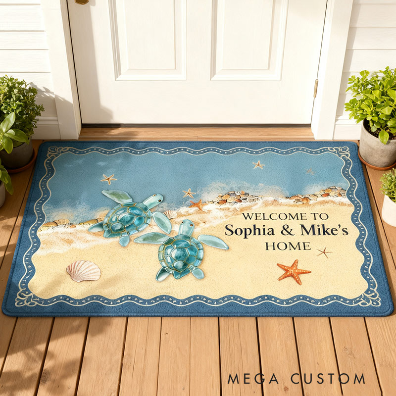 Personalized Welcome Doormat Custom Home Mat with Name for Couple Housewarming Gift Valentine's Day Gift 