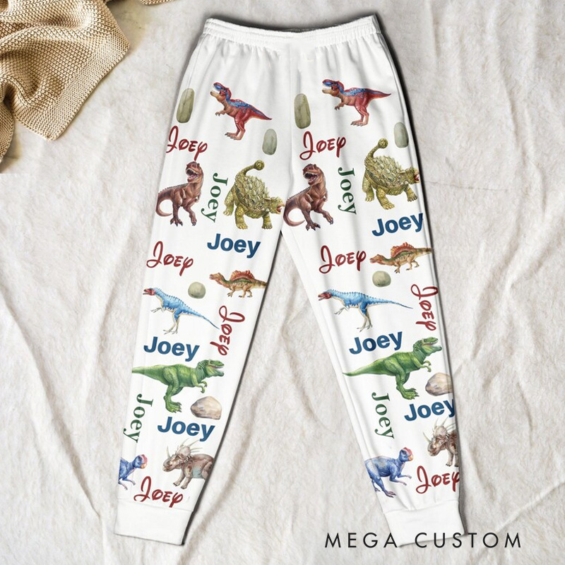 Personalized Adorable Theme Custom Name Warm Soft Flannel Kids Loungewear Pajama Set