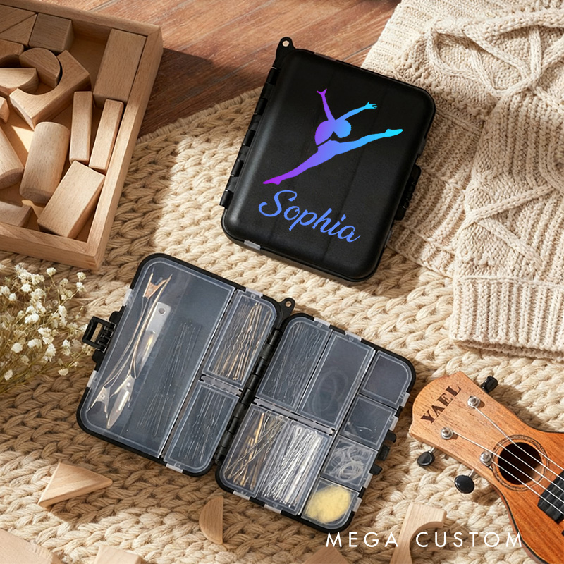 Personalized Gymnastics Competition Hair Kit Mini Hair Kit Dance Team Gift Dancer Gift Travel Hair Case for Dancer Dance Lover Kids