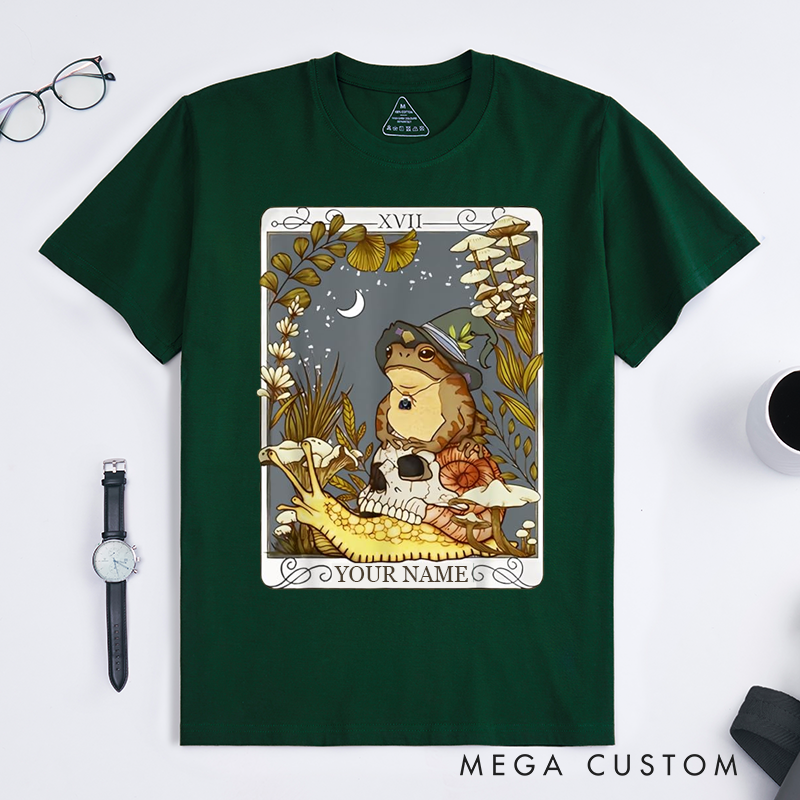 Personalized Tarot Lovers Classic T-Shirts The Frog Tarot Card Unisex T-Shirt Frog Lover Gift Cute Boho Frog T-Shirts