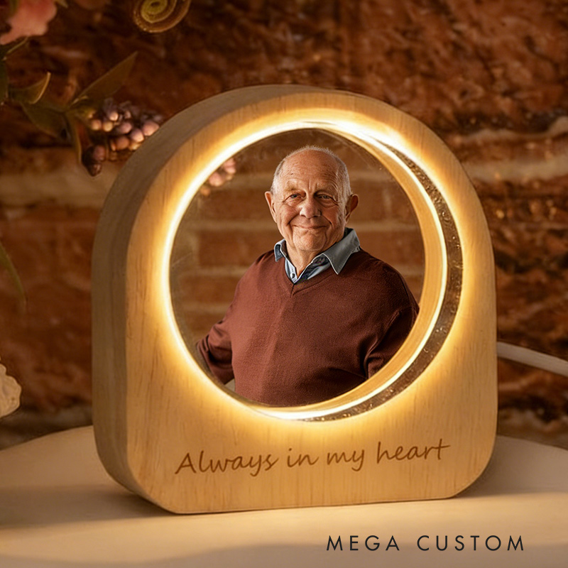 Personalized Memorial Photo Portrait LED Crystal Photo Night Light Crystal Photo Cabin LED Sympathy Gift